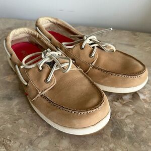 Womens Columbia Delray PFG Boat Shoes Beige Canvas Shoes size 9